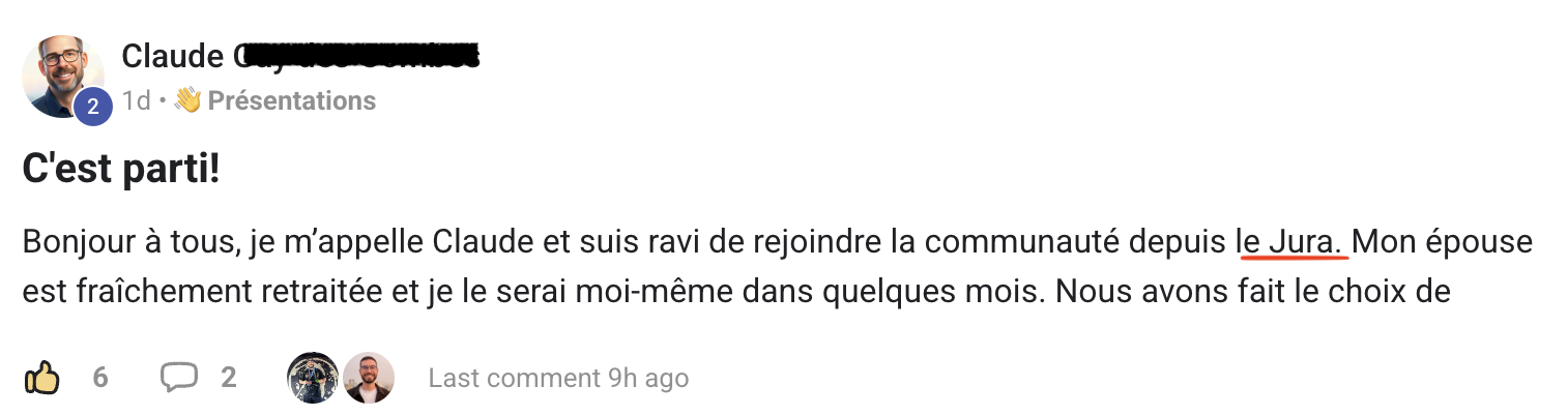 Message de bienvenue d'un élève sur Skool n°27