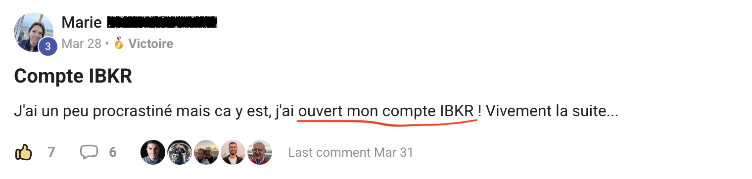 Résultat élève partagé sur Skool n°25