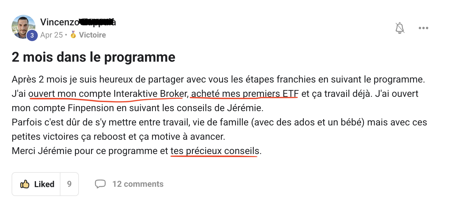 Résultat élève partagé sur Skool n°29