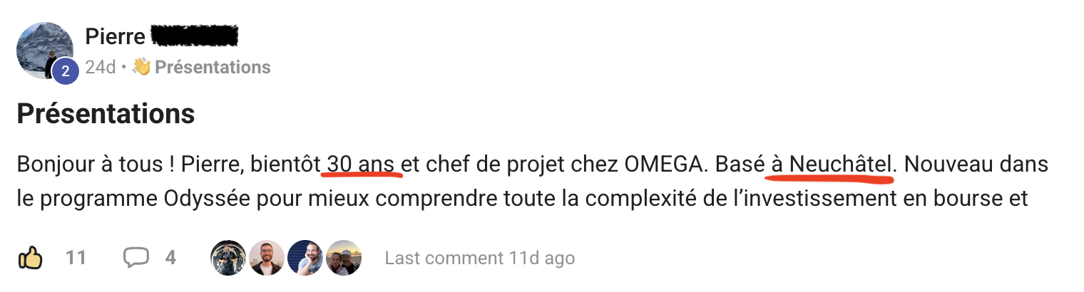 Message de bienvenue d'un élève sur Skool n°3