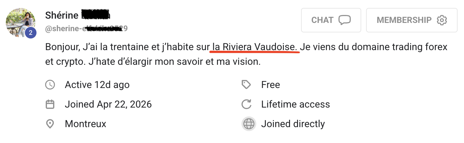 Message de bienvenue d'un élève sur Skool n°26