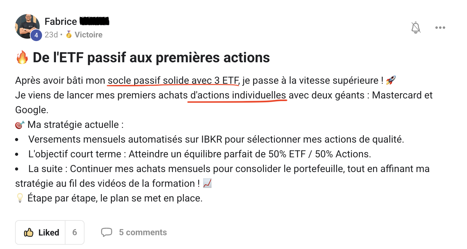 Résultat élève partagé sur Skool n°30