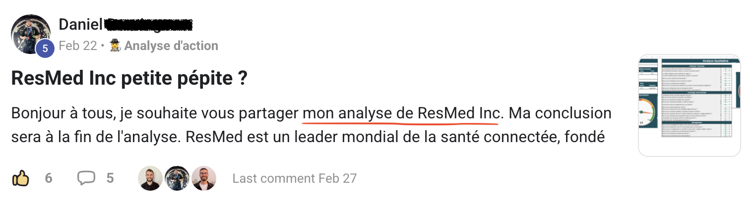 Résultat élève partagé sur Skool n°5