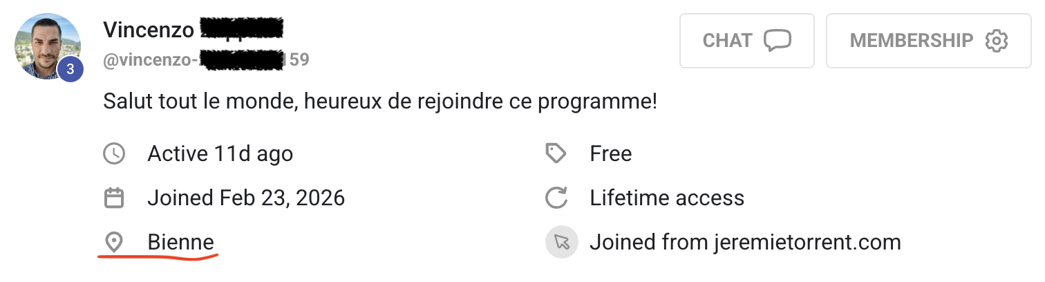 Message de bienvenue d'un élève sur Skool n°15