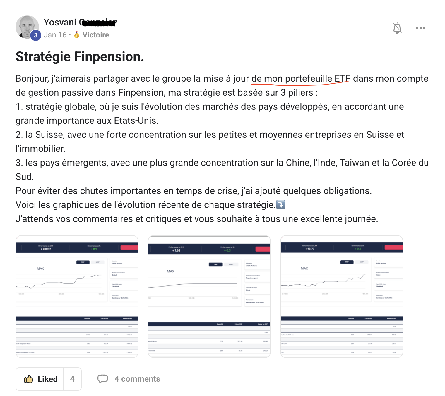 Résultat élève partagé sur Skool n°17