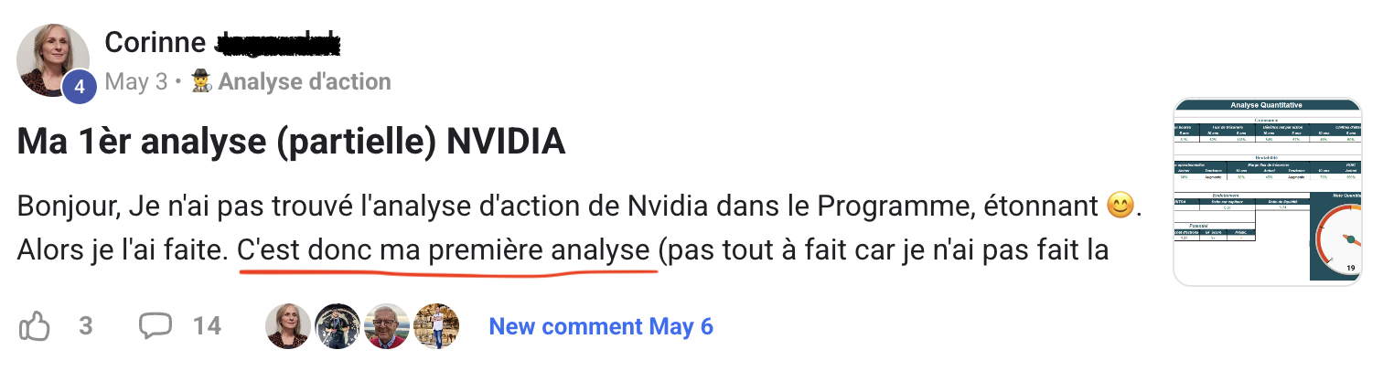 Résultat élève partagé sur Skool n°8