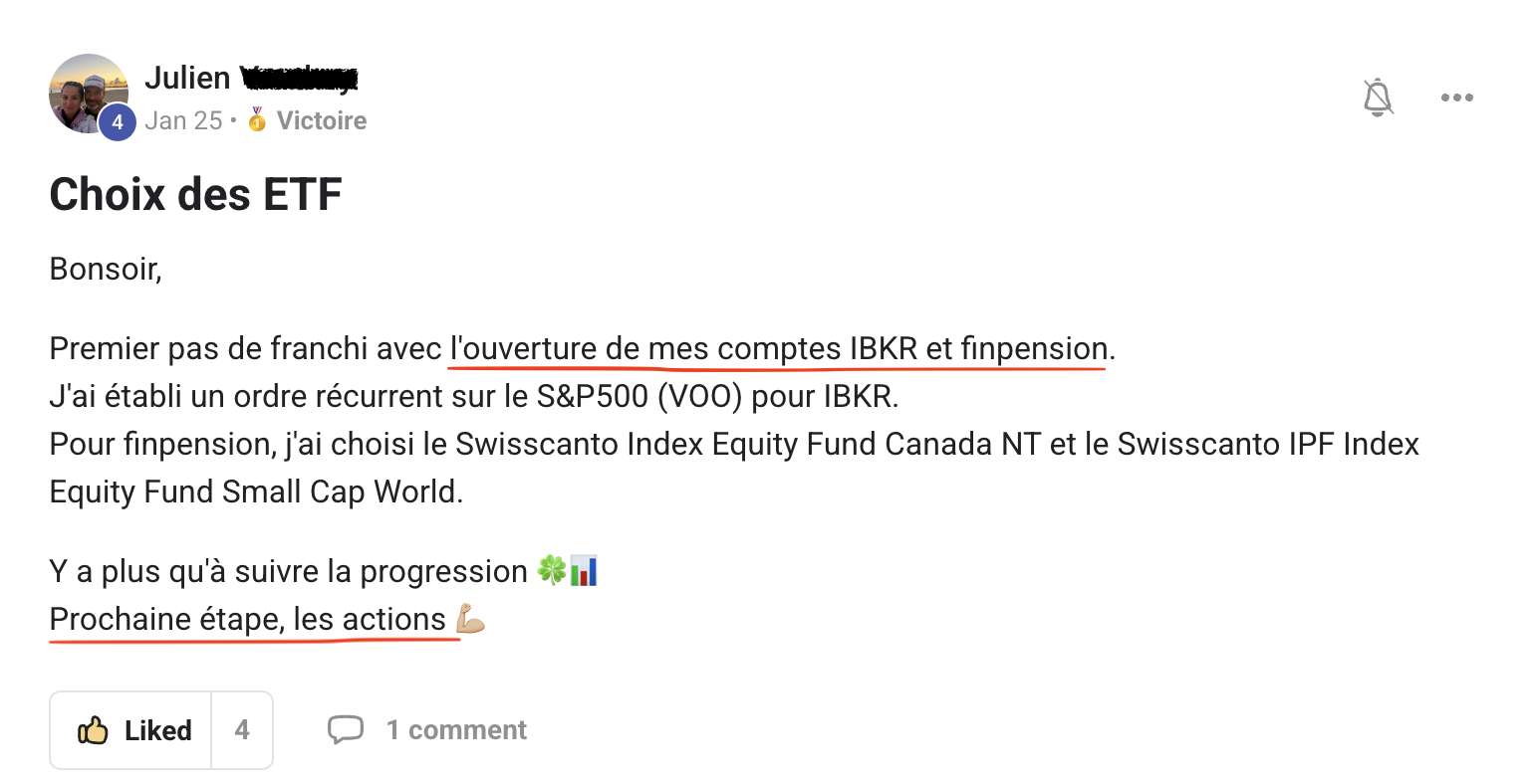 Résultat élève partagé sur Skool n°18