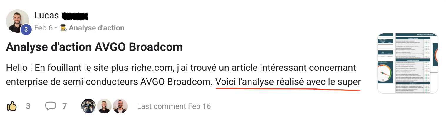 Résultat élève partagé sur Skool n°3