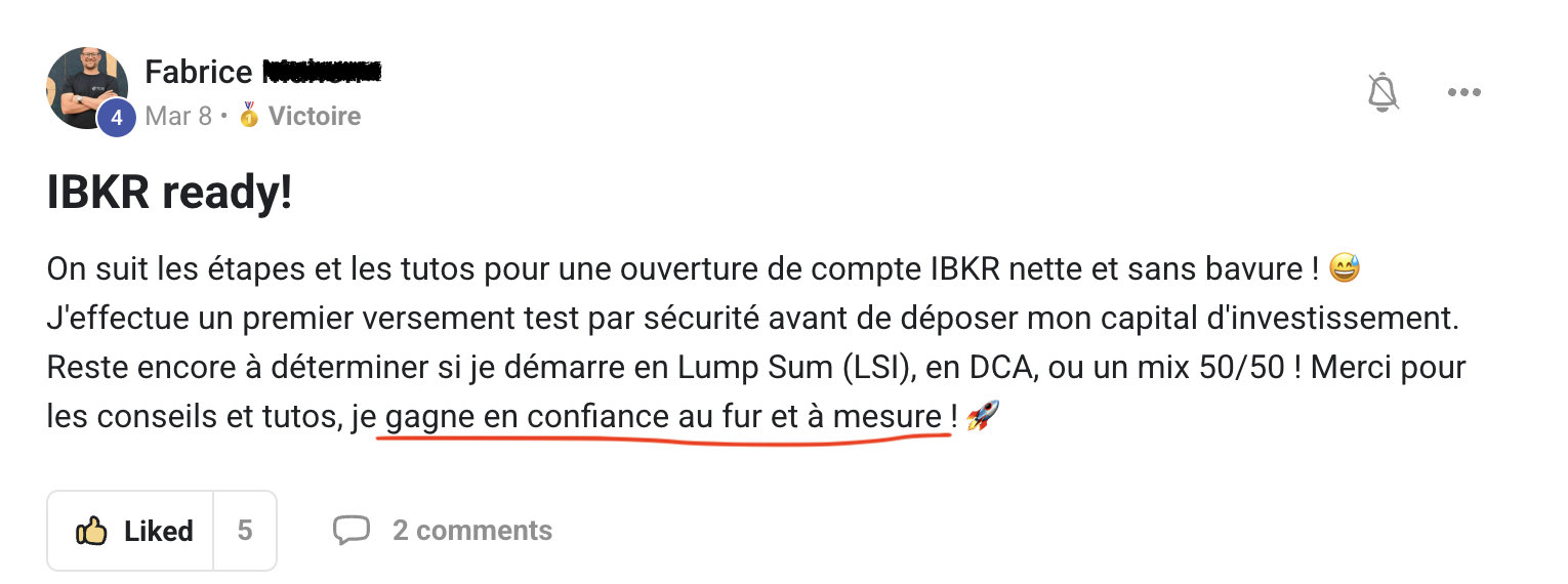 Résultat élève partagé sur Skool n°21