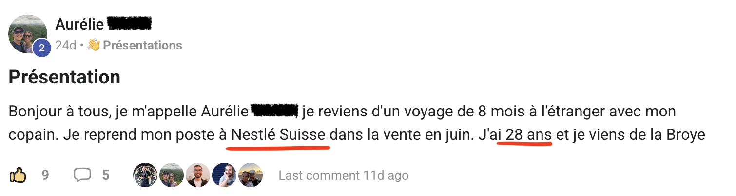 Message de bienvenue d'un élève sur Skool n°4