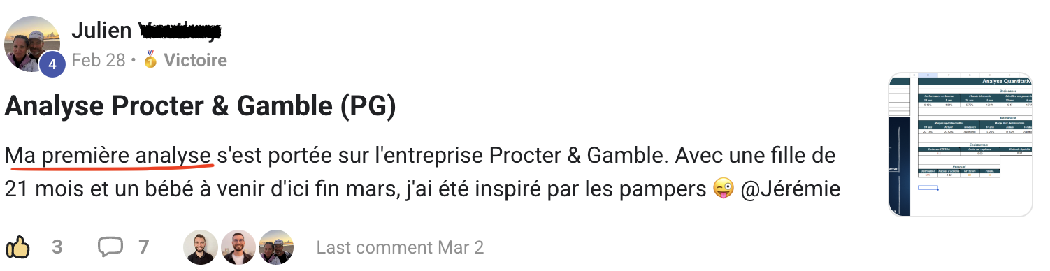 Résultat élève partagé sur Skool n°20