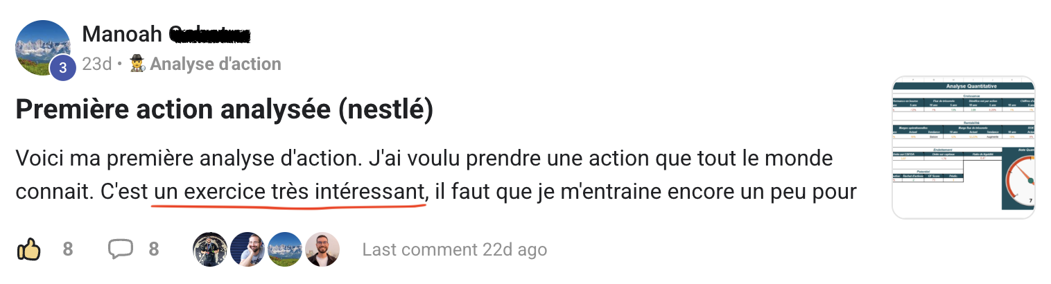 Résultat élève partagé sur Skool n°9