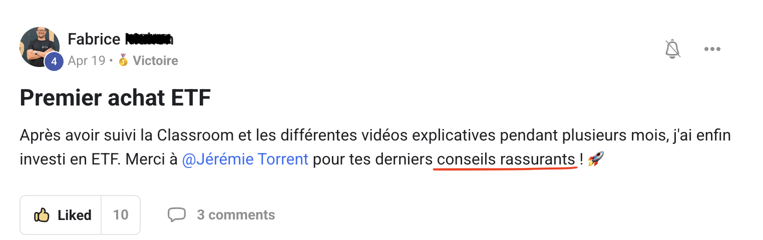 Résultat élève partagé sur Skool n°28