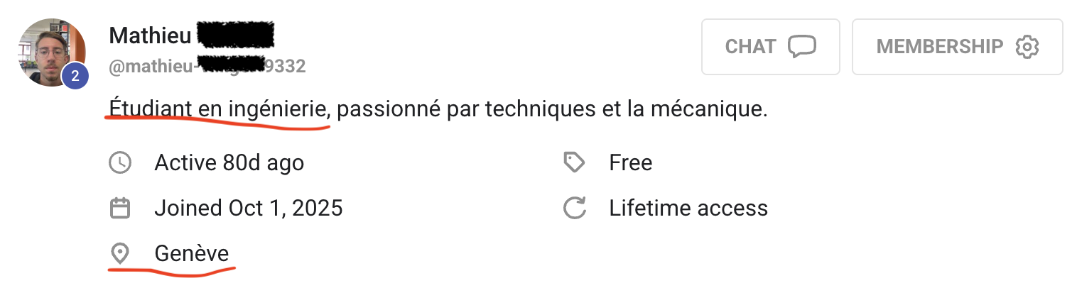 Message de bienvenue d'un élève sur Skool n°12