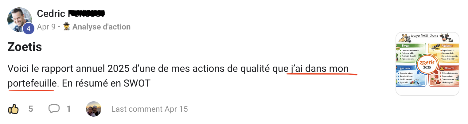 Résultat élève partagé sur Skool n°7