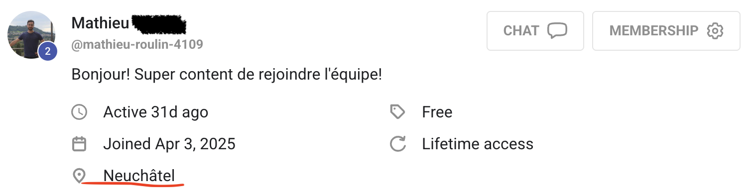 Message de bienvenue d'un élève sur Skool n°10