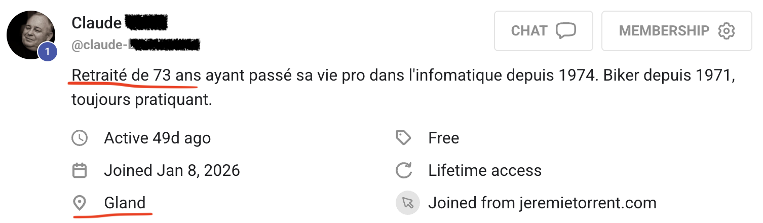 Message de bienvenue d'un élève sur Skool n°14